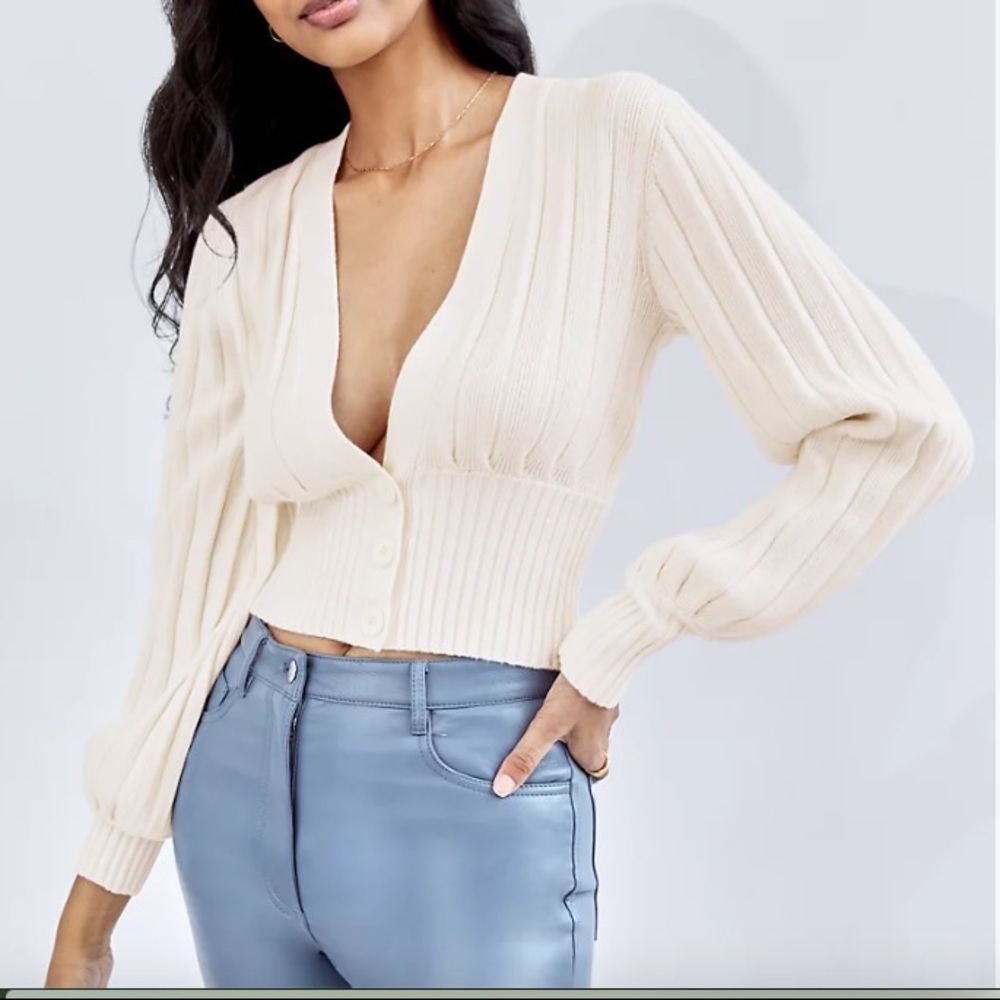 Wilfred Cream Ribbed Cardigan